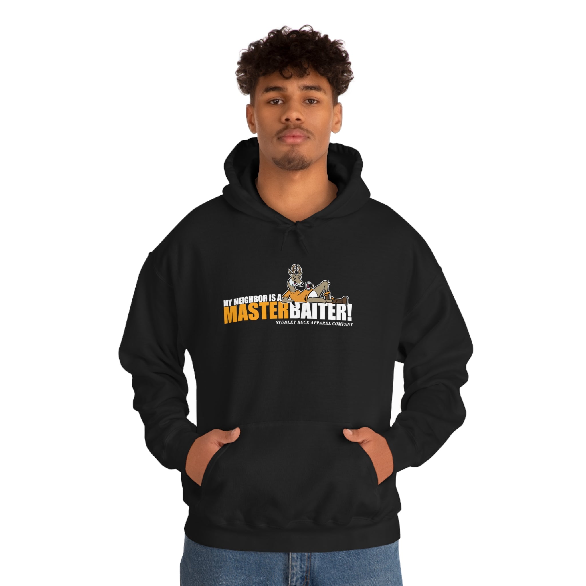 Studley Buck: My Neighbor Is a MasterBaiter! Unisex Heavy Blend™ Hooded Sweatshirt