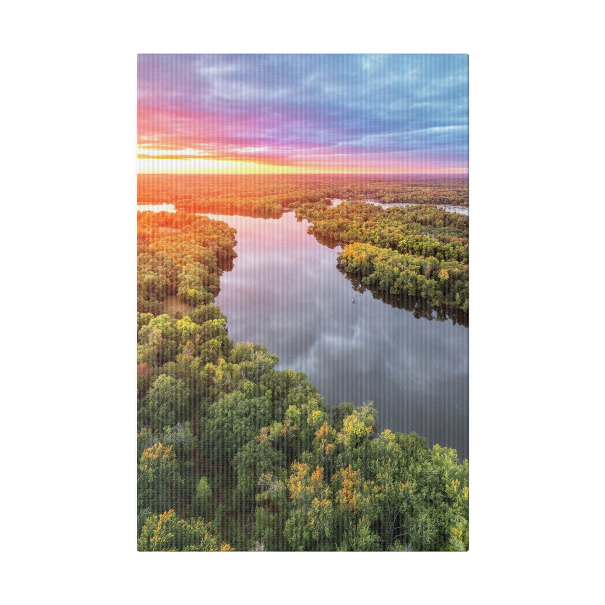 Wisconsin River Sunset by Daniel Acker (canvas print, multiple sizes)