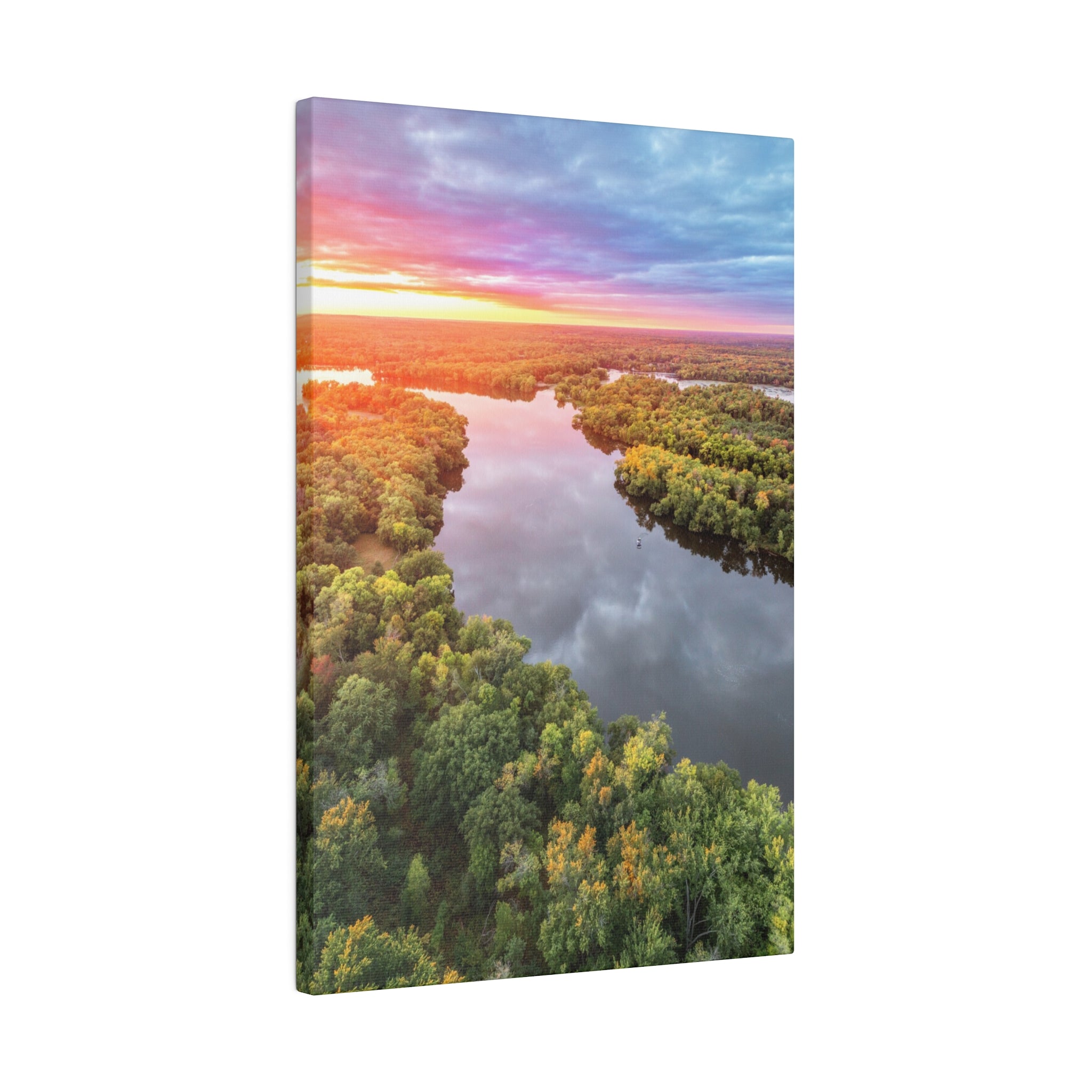 Wisconsin River Sunset by Daniel Acker (canvas print, multiple sizes)