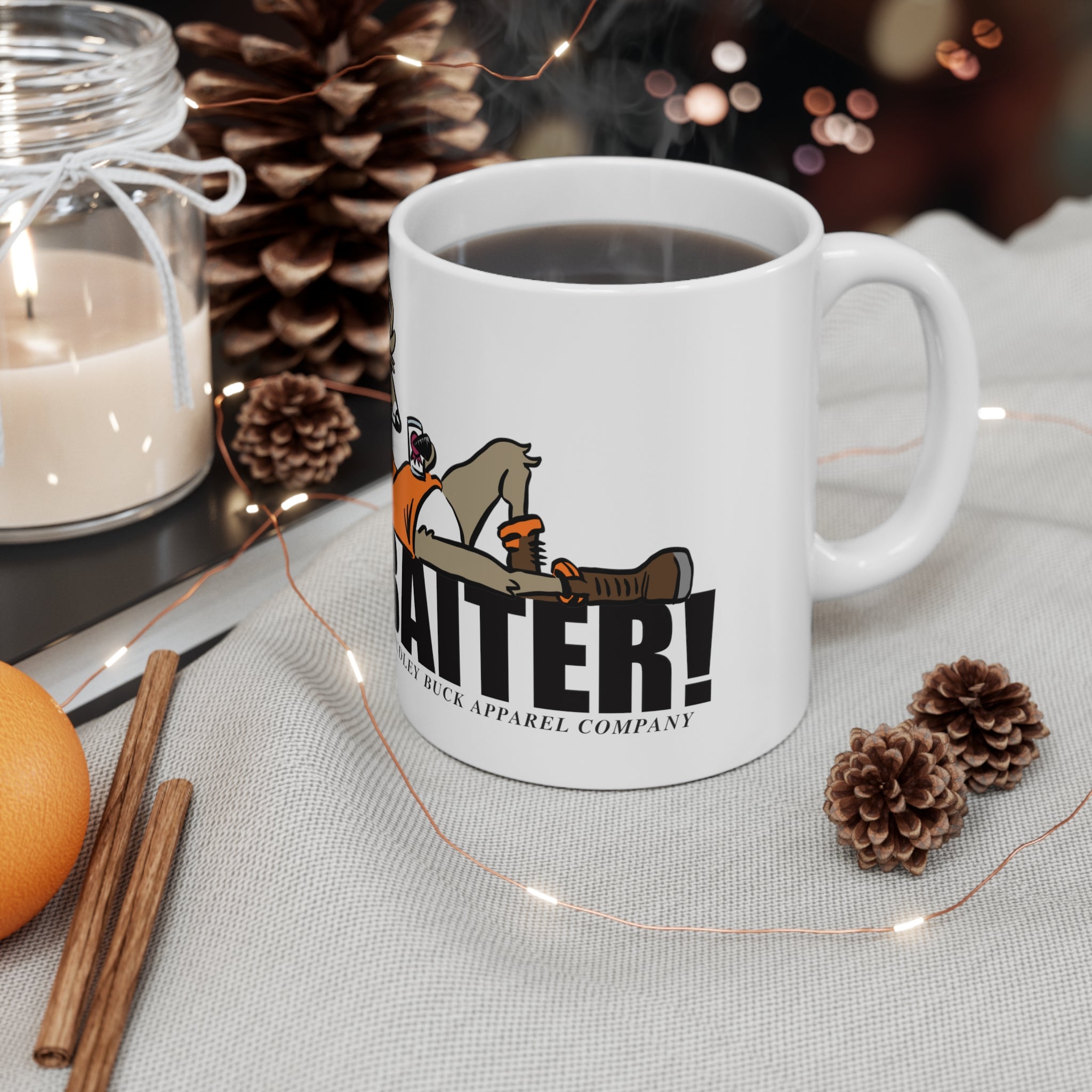 Studley Buck: My Neighbor is a Master Baiter Ceramic Mug 11oz