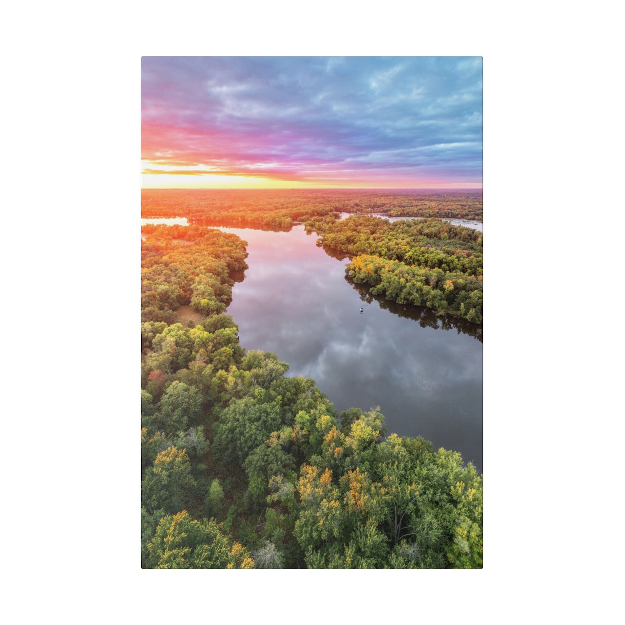Wisconsin River Sunset by Daniel Acker (canvas print, multiple sizes)