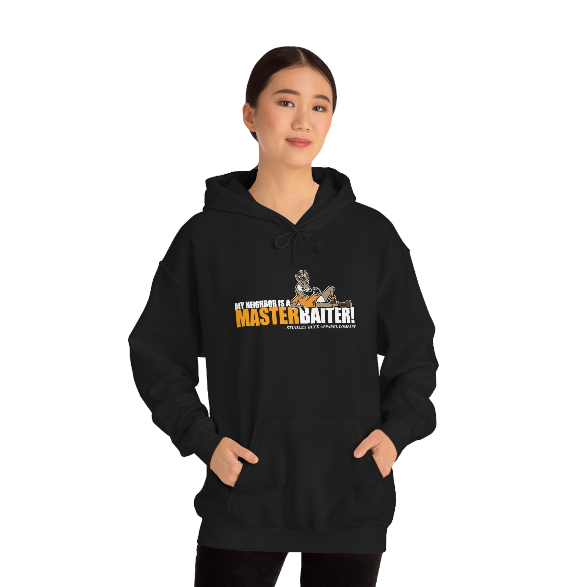 Studley Buck: My Neighbor Is a MasterBaiter! Unisex Heavy Blend™ Hooded Sweatshirt