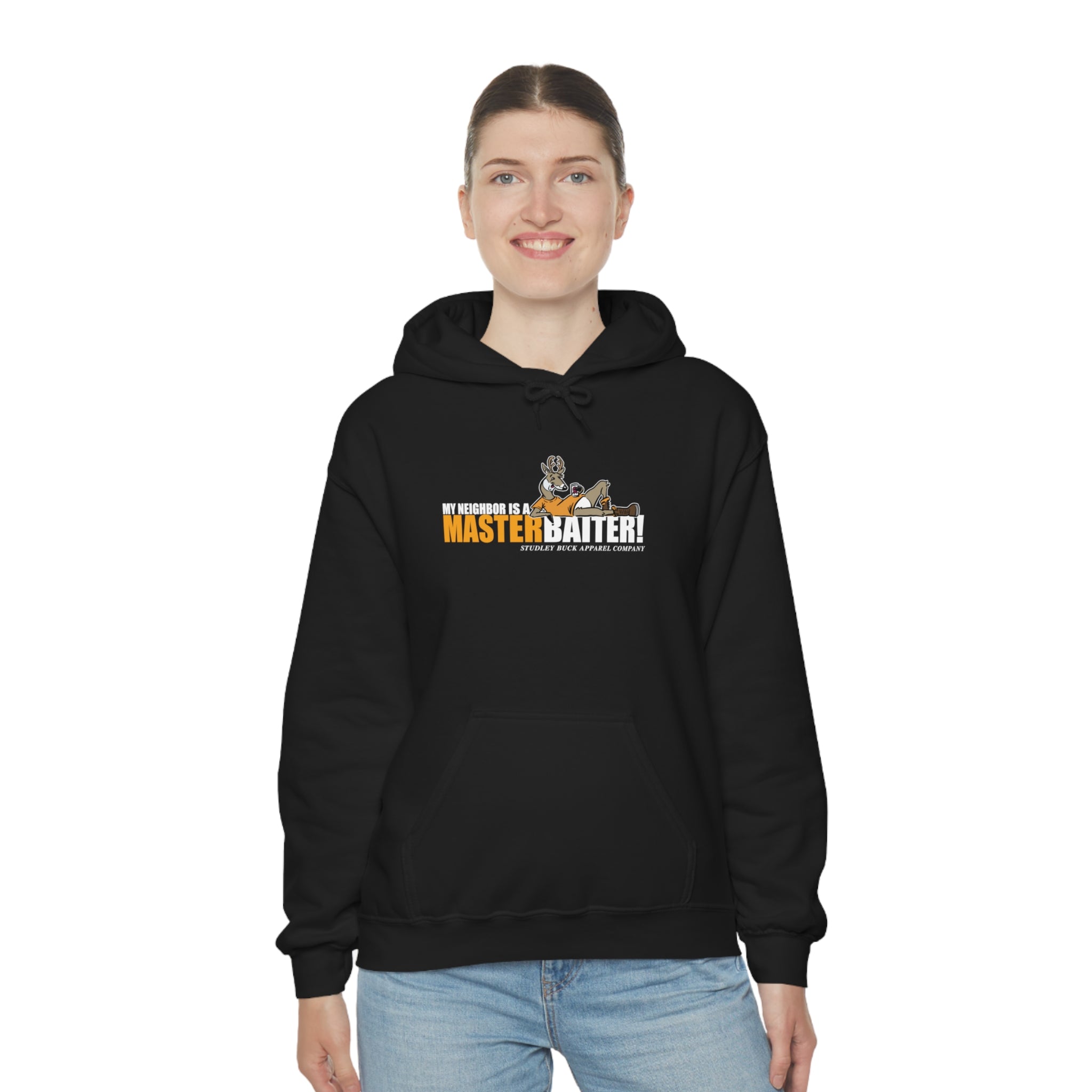 Studley Buck: My Neighbor Is a MasterBaiter! Unisex Heavy Blend™ Hooded Sweatshirt