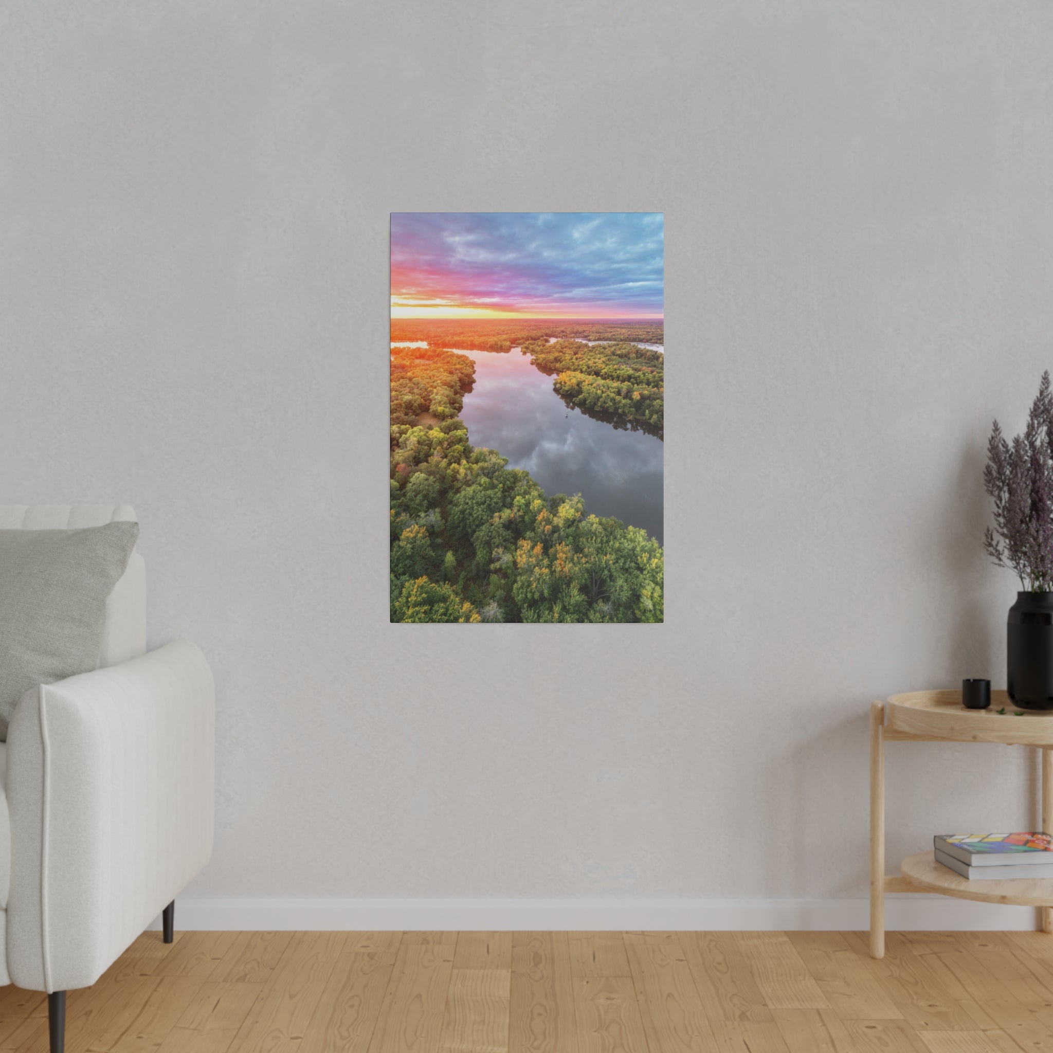 Wisconsin River Sunset by Daniel Acker (canvas print, multiple sizes)