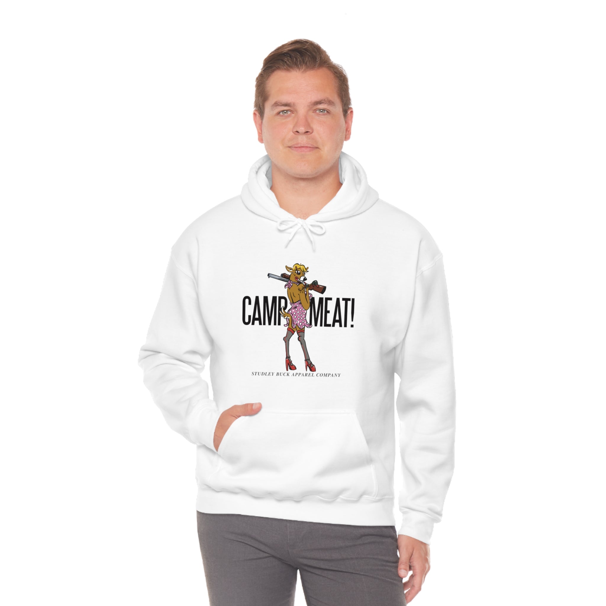 Studley Buck: Camp Meat! Unisex Heavy Blend™ Hooded Sweatshirt