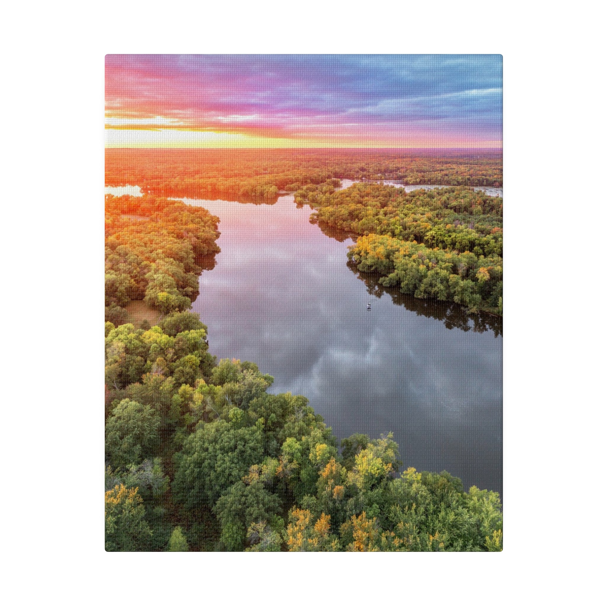 Wisconsin River Sunset by Daniel Acker (canvas print, multiple sizes)