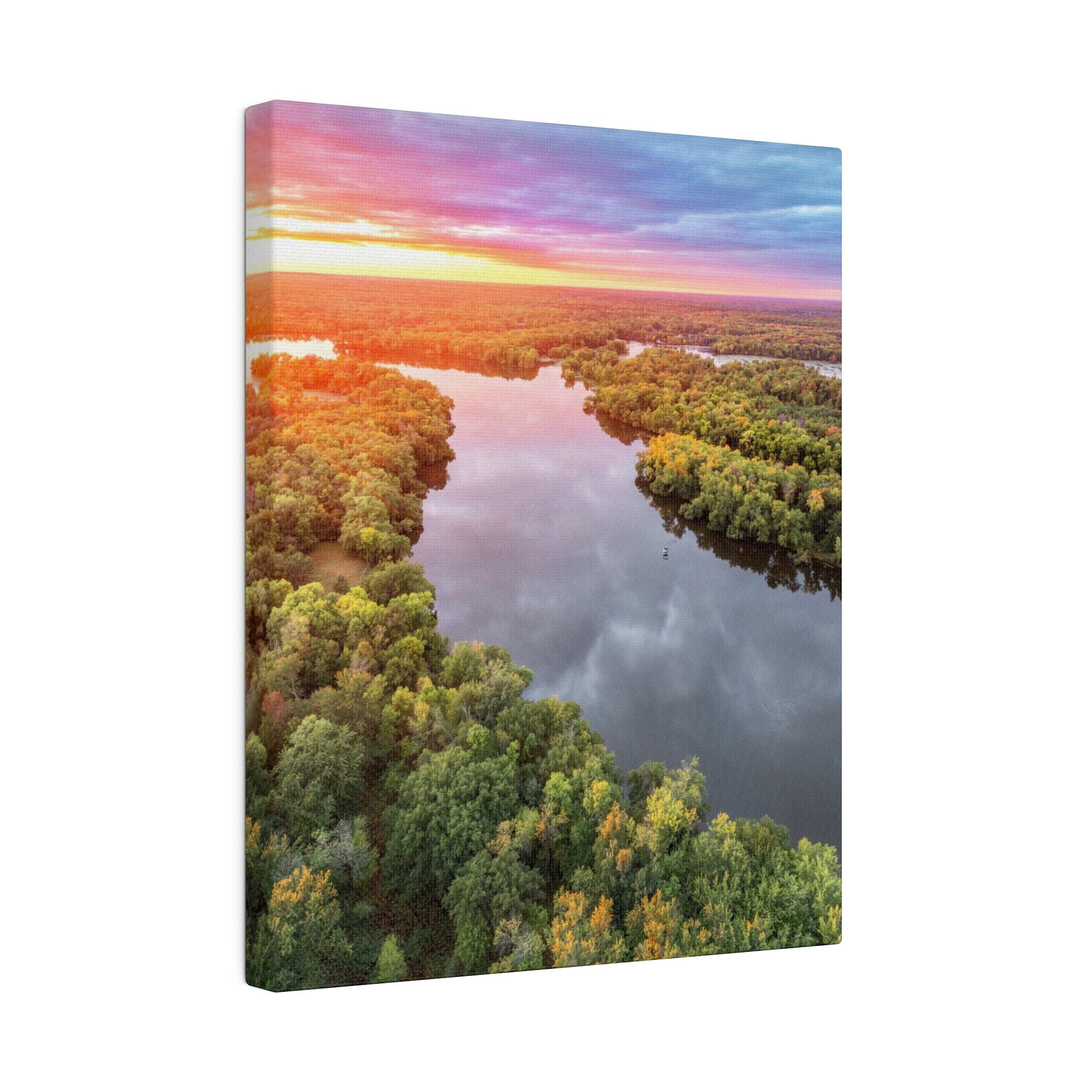 Wisconsin River Sunset by Daniel Acker (canvas print, multiple sizes)