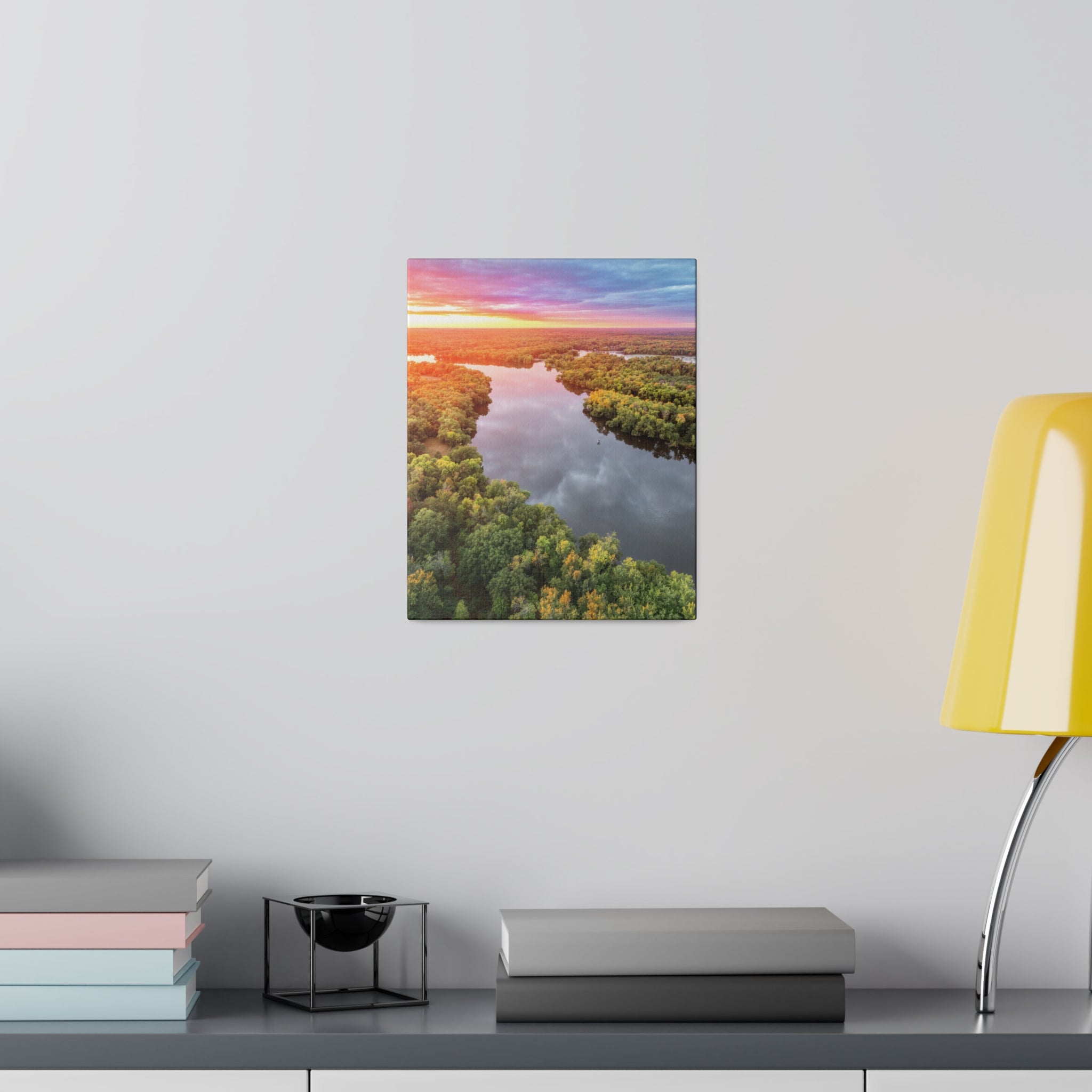 Wisconsin River Sunset by Daniel Acker (canvas print, multiple sizes)